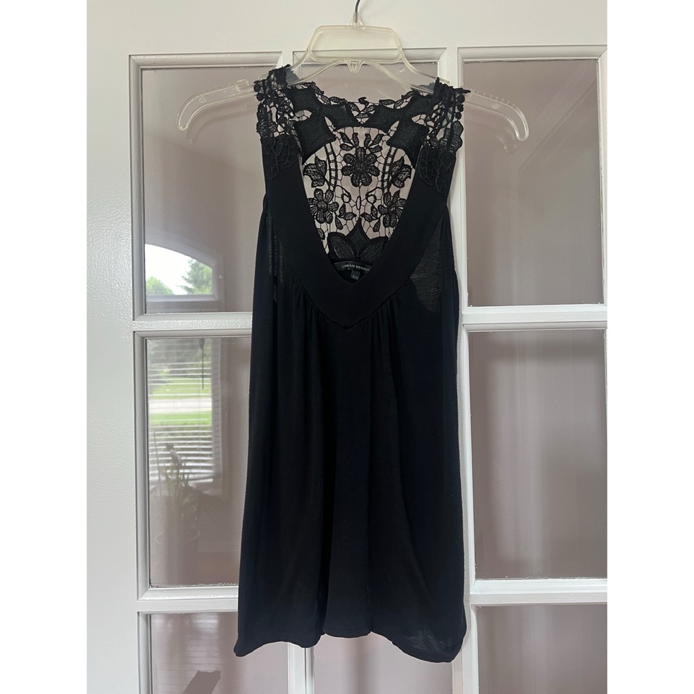 Urban Behavior Black Floral Lace Back Tank Top